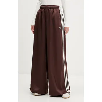 Tepláky adidas Originals Satin Tp Wl dámské, hnědá barva, s aplikací, KD2541 88X, vel. 36