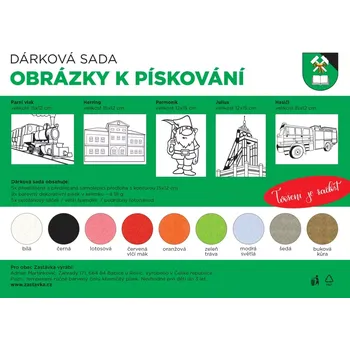 Výtvarná sada sada pro Obec Zastávka / 15x12 cm (Dárková sada)