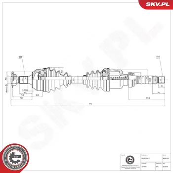 Poloosa kola ESEN SKV Hnací hřídel ESN 40SKV251