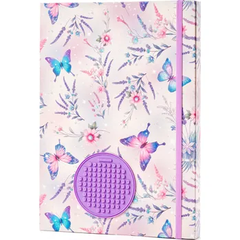 Zápisník PIXIE CREW box na sešity A4 – Motýlci se silikonovým panelem