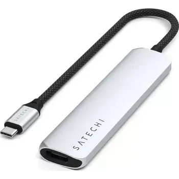 Notebook Satechi 6in1 USB-C Slim Multiport stříbrná (ST-P6SS)