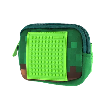 Penál PIXIE CREW & MINECRAFT univerzální pouzdro Zelená/Zelená #GIFTS #Brožurka kreativních nápadů | 30 malých černých pixelů zdarma