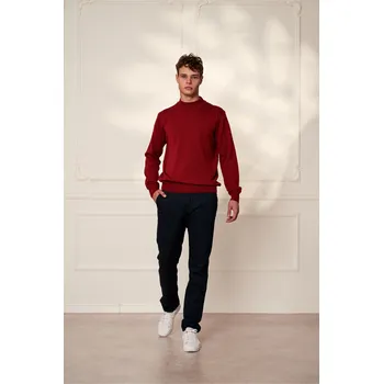 Pánský svetr Pánský bavlněný svetr Barva: Červená, Velikost: XL, Střih: REGULAR FIT