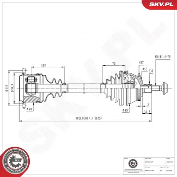 Poloosa kola ESEN SKV Hnací hřídel ESN 40SKV431