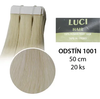 LCH prodloužené vlasy Tape In odstín 1001 délka 60 cm - 20 pásků