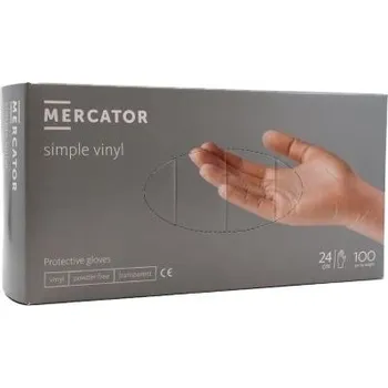 Vyšetřovací rukavice Jednorázové rukavice vinylové bez pudru Mercator 100 ks - velikost M