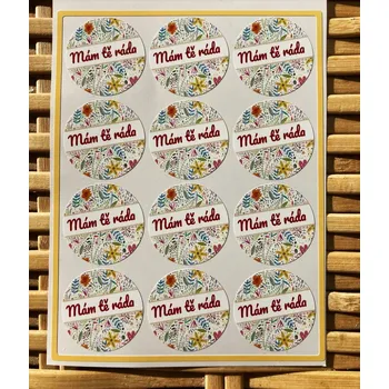 Výuková hračka Mám tě ráda 12 ks / 3 cm (samolepka na archu)