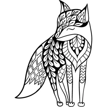 LIŠKA zentangle 2. / 15x20 cm (Samolepicí šablona na pískování)