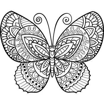 MOTÝL zentangle II. / 25x20 cm (Samolepicí šablona na pískování)