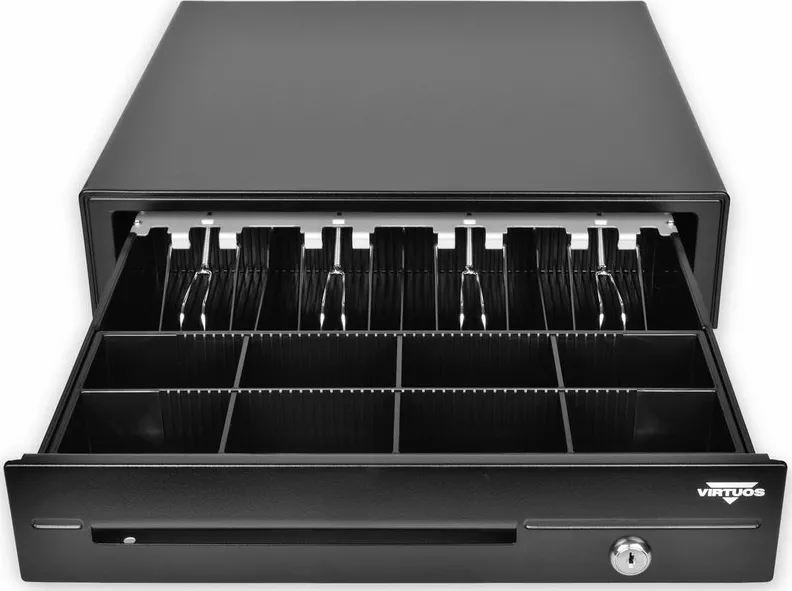 Pokladní zásuvka C420D, kovové držáky bankovek Pokladní zásuvka C420D, kovové držáky bankovek, černá