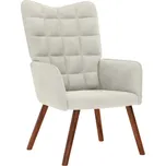 vidaXL Relaxační křeslo krémově samet