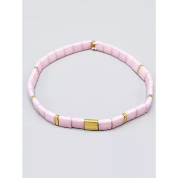 Náramek Miyuki Tila náramek - odstín zlato růžová 16,8 cm