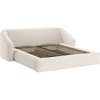 Postel Cosmopolitan Design Světle béžová dvoulůžková postel Campi 180 x 200 cm s úložným prostorem