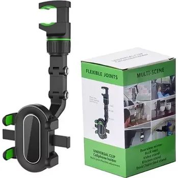 TopTechnology UNI-CLIP držák mobilního telefonu na zpětné zrcátko automobilu 3. generace, otáčení na čtyřech kloubech 2 x 360° a 2 x 120°