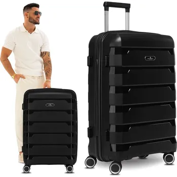 Peterson velký polypropylenový kufr s otočnými kolečky Barva: Černá