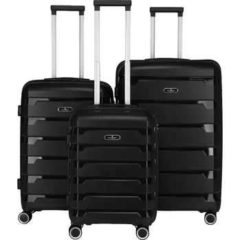 Peterson Sada 3x polypropylenových kufrů Barva: Černá