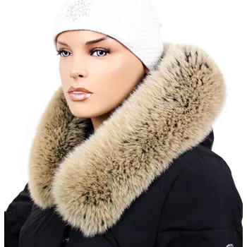 Sikora Kožešinový lem na kapuci - límec liška snowtop černo - béžová L 18/31 (75 cm)