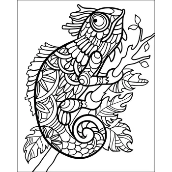 CHAMELEON zentangle / 20x25 cm (Samolepicí šablona na pískování)
