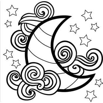 MĚSÍC / 20x20 cm (Samolepicí šablona na pískování)