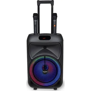 Hudební nástroj pro děti Bontempi Bezdrátový akustický kufřík na kolečkách s 2 bezdrátovými mikrofony, RGB