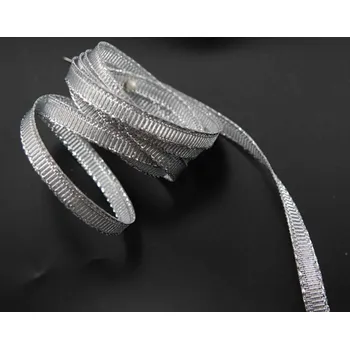 Stuha Lurexová stuha - stříbrná - šíře 0,8 cm