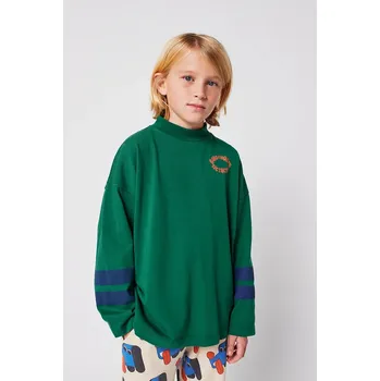 Dětská móda Dětské bavlněné tričko s dlouhým rukávem Bobo Choses Tic Tac Toe 225AC021 zelená 77X, vel. 111/122