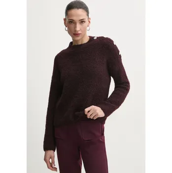 Dámský svetr Svetr z vlněné směsi Morgan MBULLE dámský, vínová barva, MBULLE 93X, vel. S