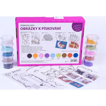 Výtvarná sada sada SLON, DELFÍNI, JEŽEK, SPÍCÍ JEDNOROŽEC, KOČKY / 20x15 cm (Dárková sada)