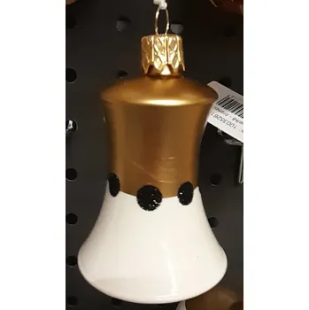 Vánoční dekorace Ozdoba vánoční, zvonek, bronz/černé puntíky, 5,5cm (DOPRODEJ POSLEDNÍCH KOUSKŮ) - BALENÍ OBSAHUJE 6 ks!|Ego Dekor