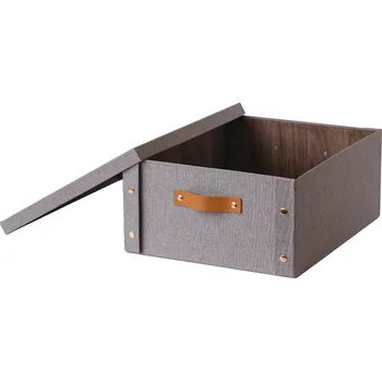 Úložný box Toro Krabice s víkem 33 x 40 x 17 cm papír + lepenka 1 ks šedá