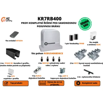 KR7RB400 - Profi kompletní řešení pro samonosnou posuvnou bránu