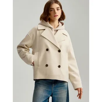 Dámský kabát Krátký kabát - S - House - nude - 162AK-02X