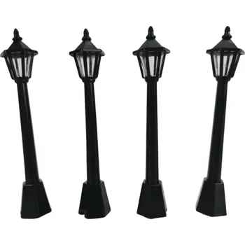 Vánoce Sada 4ks dekorativních pouličních lamp, 9 cm