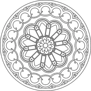 mandala TŘEBÍČSKÁ ROZETA / 20x20 cm (Samolepicí šablona na pískování)