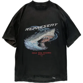 Pánské tenisky Represent Only The Strong Survive Shark T-Shirt Vintage Black M