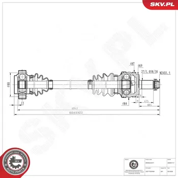 Poloosa kola ESEN SKV Hnací hřídel ESN 40SKV117