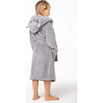 Dívčí župan Dětský župan Envie Kitten Šedá 122-128