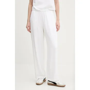 Dámské kalhoty Lněné kalhoty Abercrombie & Fitch béžová barva, široké, high waist, KI156-5128 KI156.5128.100 01X, vel. M