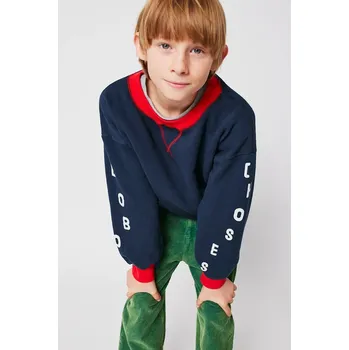 Chlapecká mikina Dětská bavlněná mikina Bobo Choses 225AC042 námořnická modř 59X, vel. 89/98