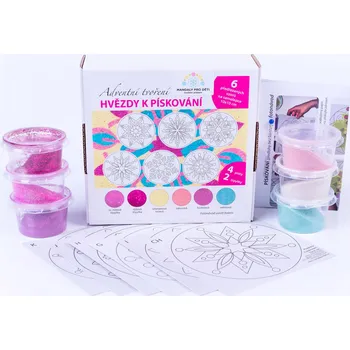 Vánoční dekorace sada vánoční HVĚZDY – RŮŽOVÉ / 10x10 cm (Dárková sada)