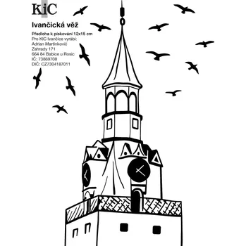 Samolepící dekorace IVANČICKÁ VĚŽ / 12x15 cm (Samolepicí šablona na pískování)