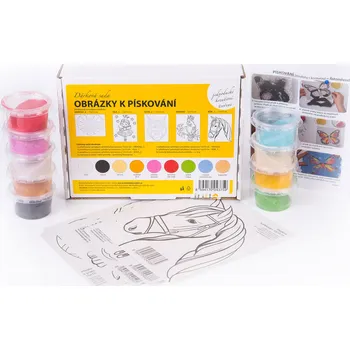 Výtvarná sada sada SRDCE, VÍLA, SOVA, KAKADU, KŮŇ / 15x12 cm (Dárková sada)