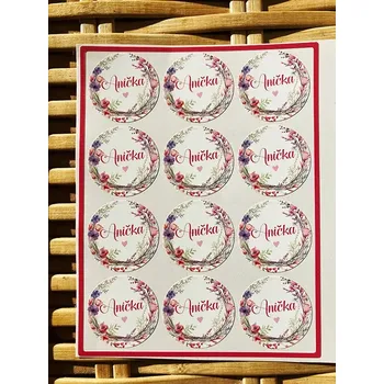 Výuková hračka Anička 12 ks / 3 cm (samolepka na archu)