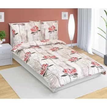 Povlečení Bellatex Povlečení bavlněné Červená,Béžová