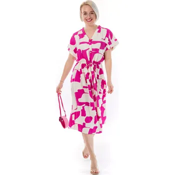 Dámské šaty Dámské šaty KIRKE 46/48 Tmavě růžová