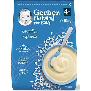 Gerber Natural Rýžová krupička 180g 4M+