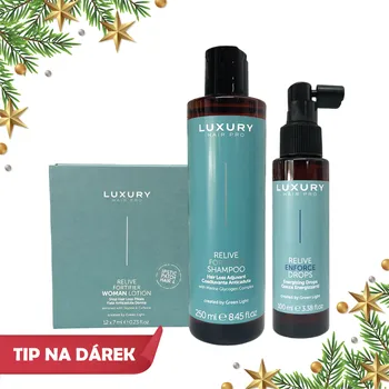Kosmetická sada Green Light Relive sada pro ženy proti vypadávání vlasů šampon 250 ml + posilující kapky 100 ml + ampulky 12 x 7 ml
