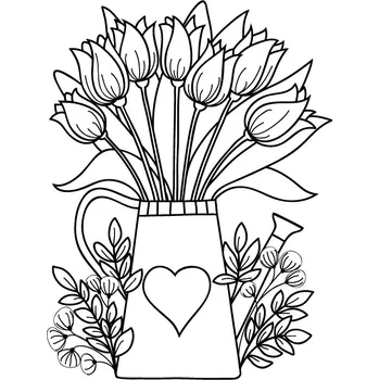 KONEV S TULIPÁNY / 20x25 cm (Samolepicí šablona na pískování)