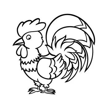 Samolepící dekorace KOHOUTEK / 10x10 cm (Samolepicí šablona na pískování)