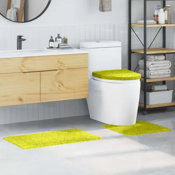 Koupelnová předložka Sada protiskluzových koupelnových rohoží 3 pcs Zelená PP